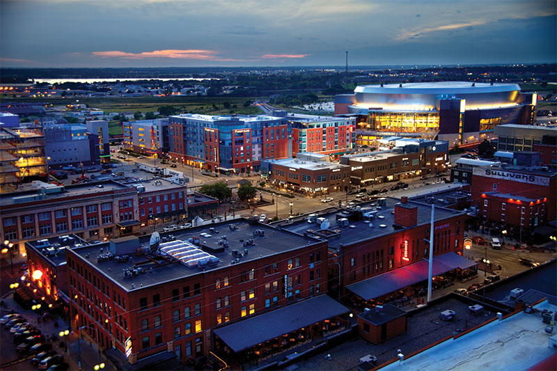 Photo of the Lincoln Nebraska Haymarket and Railyard districts