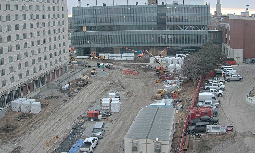 Construction view from the north of Kiewit Hall: January 4, 2023