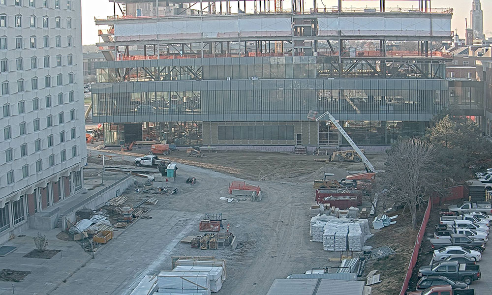 Construction view from the north of Kiewit Hall: November 16, 2022
