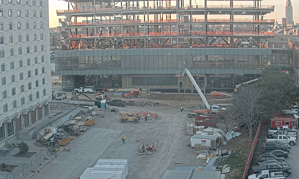 Construction view from the north of Kiewit Hall: November 2, 2022
