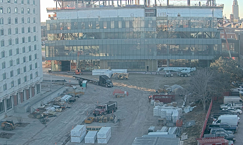 Construction view from the north of Kiewit Hall: November 30, 2022