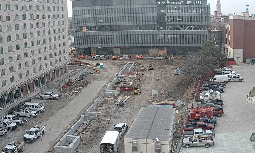 Construction view from the north of Kiewit Hall: March 29, 2023