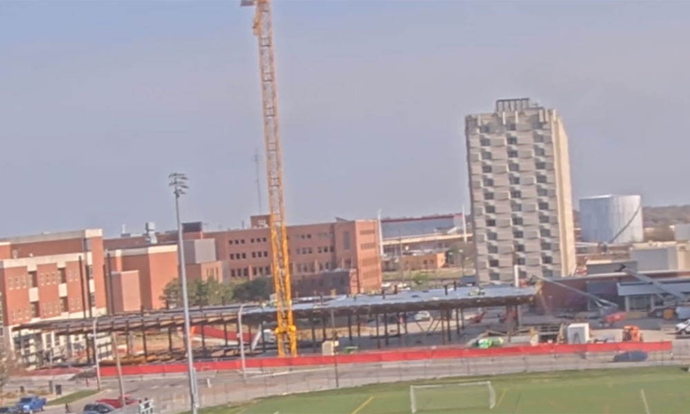 Construction view from the south of Kiewit Hall: April 27, 2022