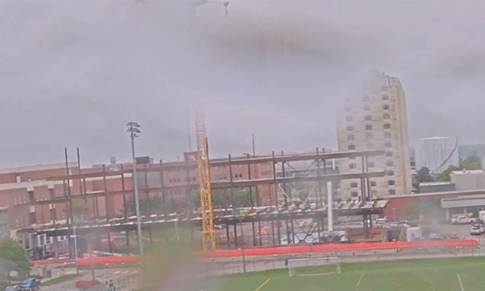 Construction view from the south of Kiewit Hall: May 25, 2022