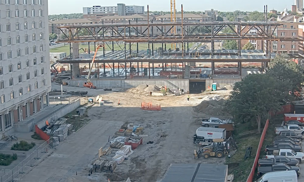 Construction view from the north of Kiewit Hall: June 15, 2022