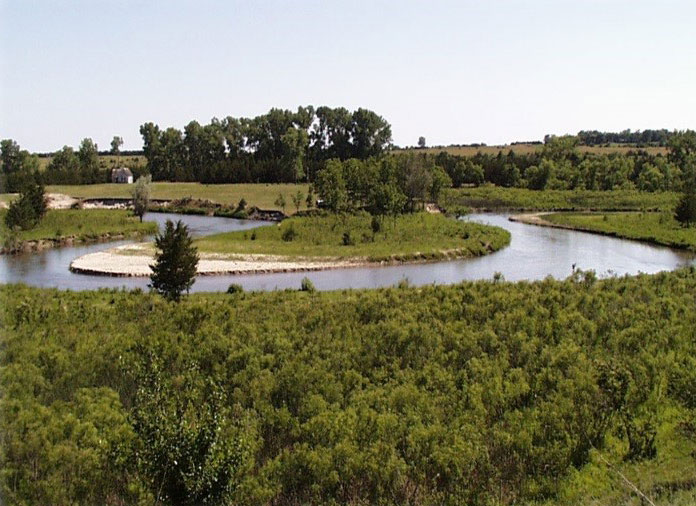 A landscape with a flowing river