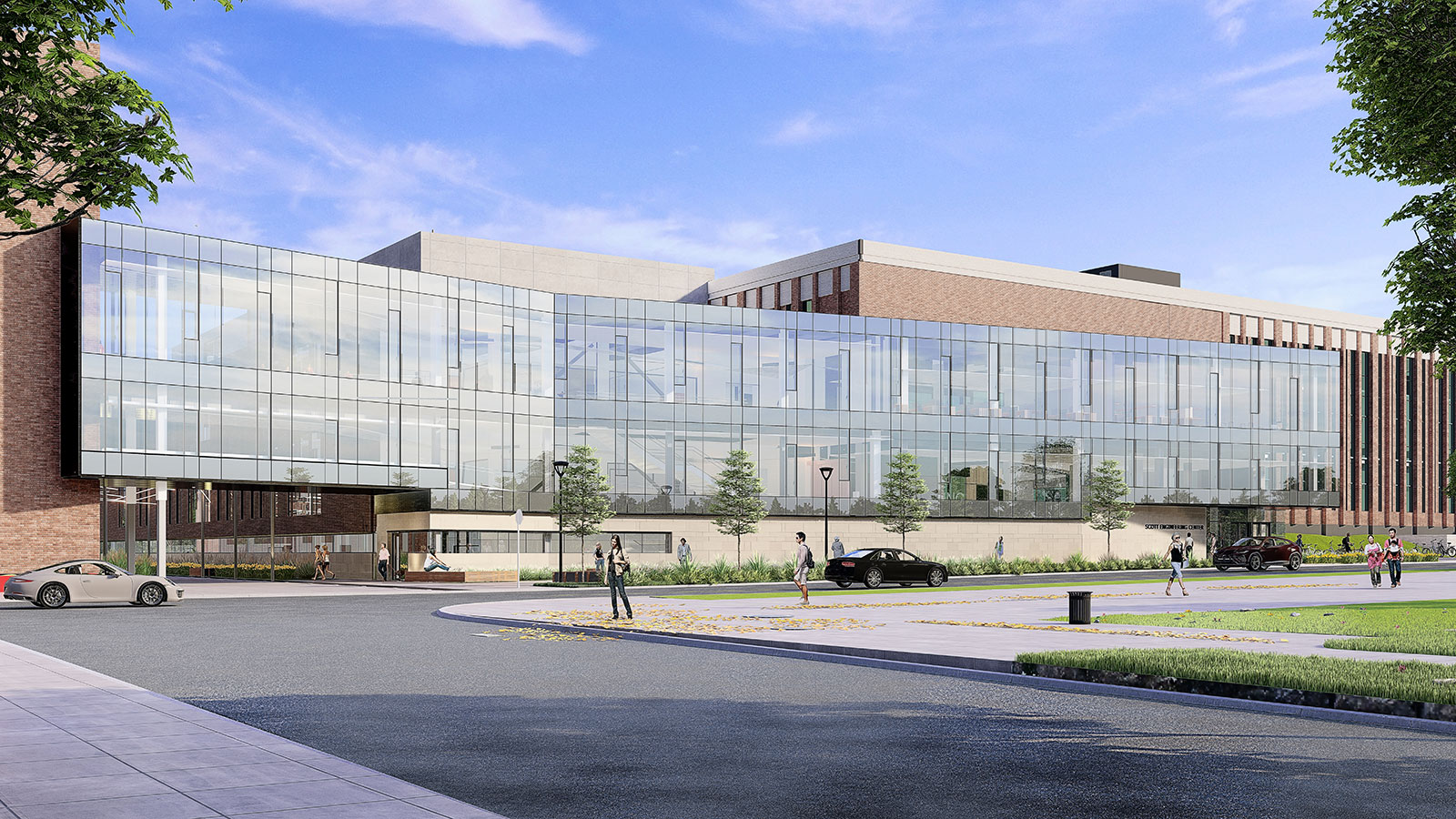 Rendering of new Engineering Research Center and Scott Engineering Hall renovations