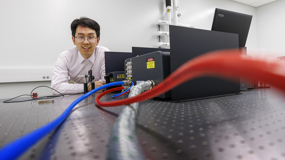 Wei Bao, assistant professor of electrical and computer engineering, has received a five-year, $756,713 grant from the National Science Foundation’s Faculty Early Career Development Program to support his work to make quantum simulators function at room temperature. (Craig Chandler / University Communication)