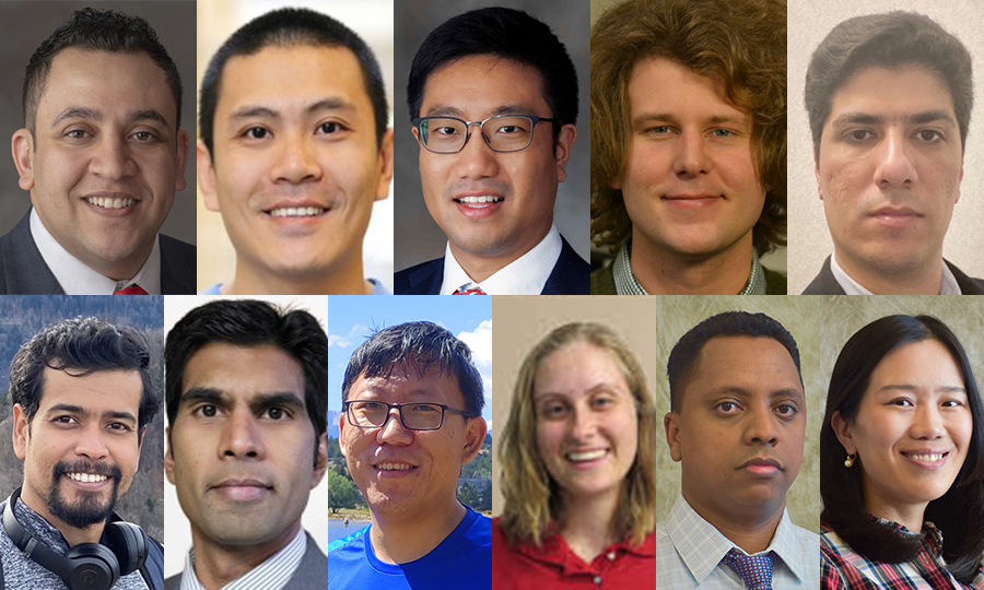 The College of Engineering hired 11 new faculty in 2024 - (clockwise from top left) Tareq Daher, Liang He, Yungping Liang, Andrew Loken, Mohammad Razavi, Li Zhao, Tewodros Yosef, Rachael Wagner, Jianxin (Jason) Sun, Nikhil Satyala and Tamil Roy.