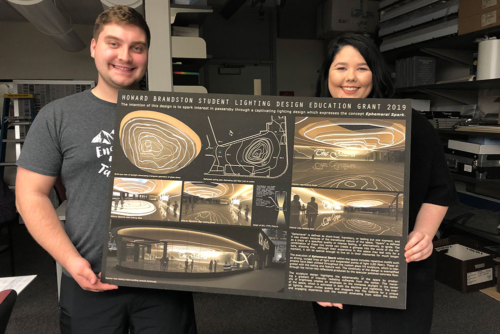 Students Ryan Sommerer (left) and Andi Walter, now in the Master of Architectural Engineering program, were chosen as winners of the 2019 Howard Brandston Student Lighting Education Grant.