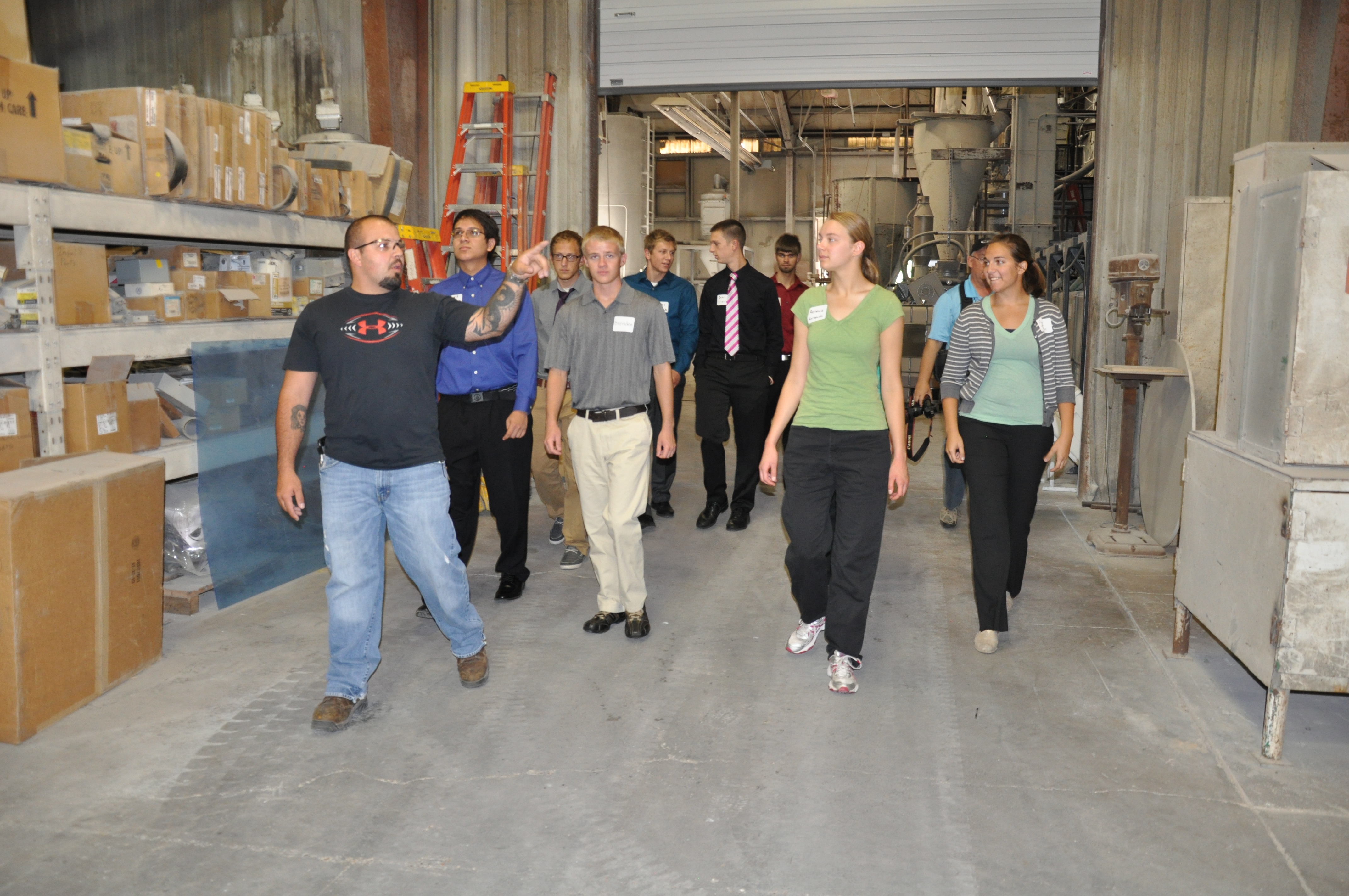 Student tour of Grand Island facility in Fall 2013