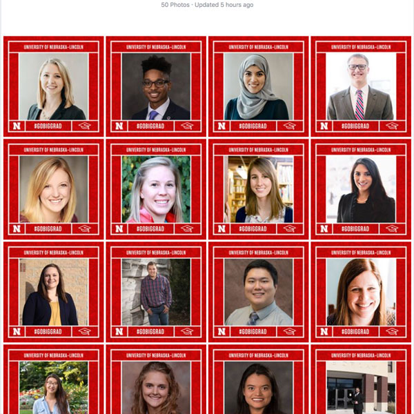 The University of Nebraska-Lincoln has featured 50 of its fall graduates on the university's Facebook page.