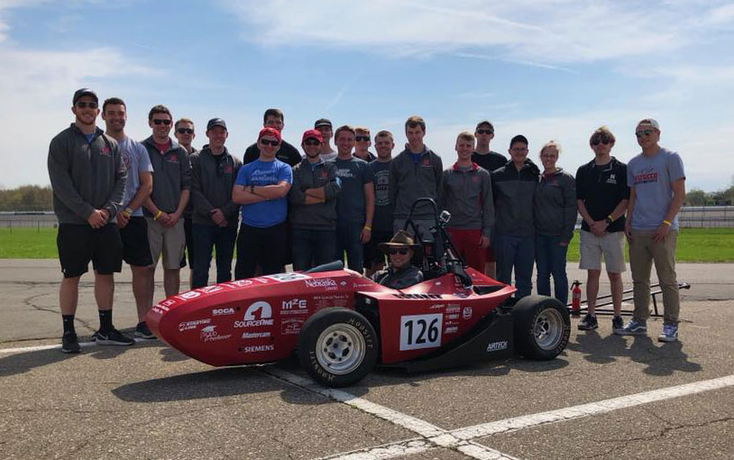2018 Husker Motorsports Team and their vehicle