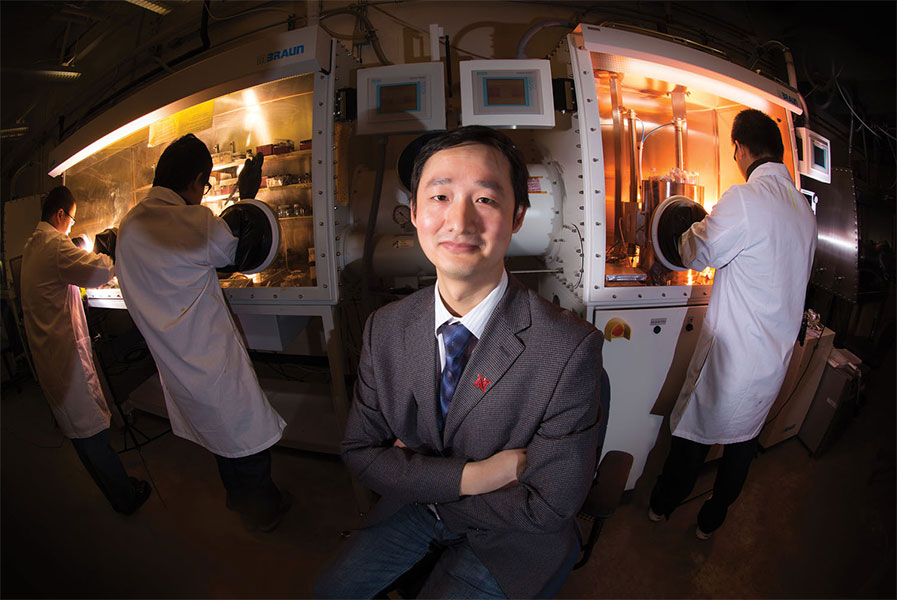 Jinsong Huang and colleagues in his lab