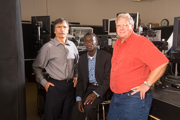MME professor George Gogos, MME assistant professor Sidy Ndao and EE professor Dennis Alexander lead a team that has received approximately $1 million in funding to do research into functionalizing metallic surfaces.