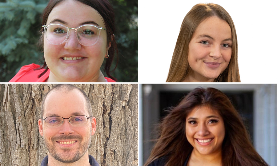 Four engineering students - (clockwise from top left) Sarah Altman, Andrea Goertzen, Stephanie Perez and Kasey Moomau - have been awarded 2023 NSF Graduate Research Fellowships. 