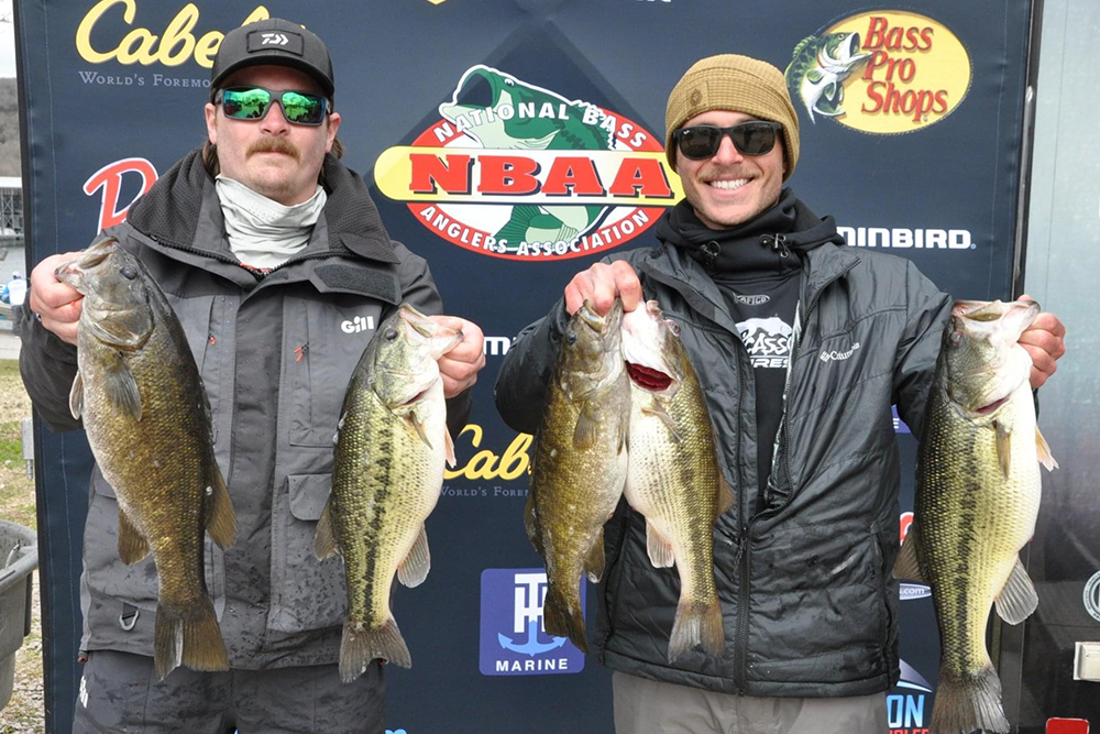 AJ Lincoln (left), a construction management student, and partner Garrett Woockman won the National Bass Anglers Association Championship and a $38,000 bass boat.