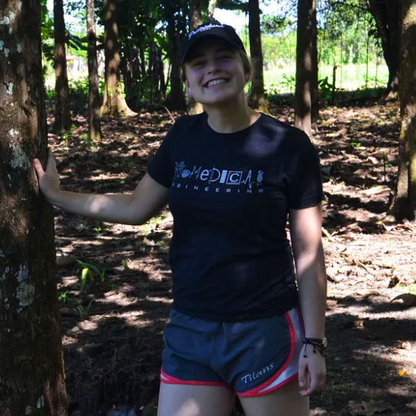 Janelle Adams, a biological systems engineering major, is part of a team of UNL students that helped a Panamanian teak tree farm take root.