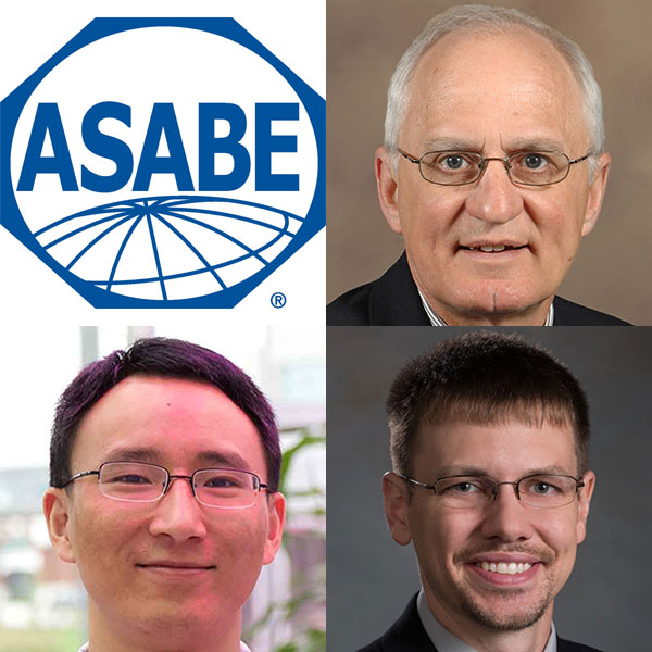 Biological Systems Engineering faculty (clockwise from top right) Dean Eisenhauer, Derek Heeren and Yufung Ge will be honored with awards at Aug. 1 at the ASABE International Meeting in Detroit, Michigan.