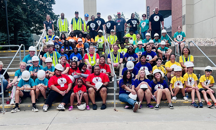 For the second straight year, Emmeline Lemos Watson and Tony Roebuck, mentored and prepared teams of middle school students over the summer for a "Build-A-Hut" STEM competition.