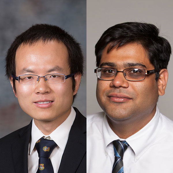 Mechanical and materials engineering assistant professors Bai Cui (left) and Prahalada Rao.