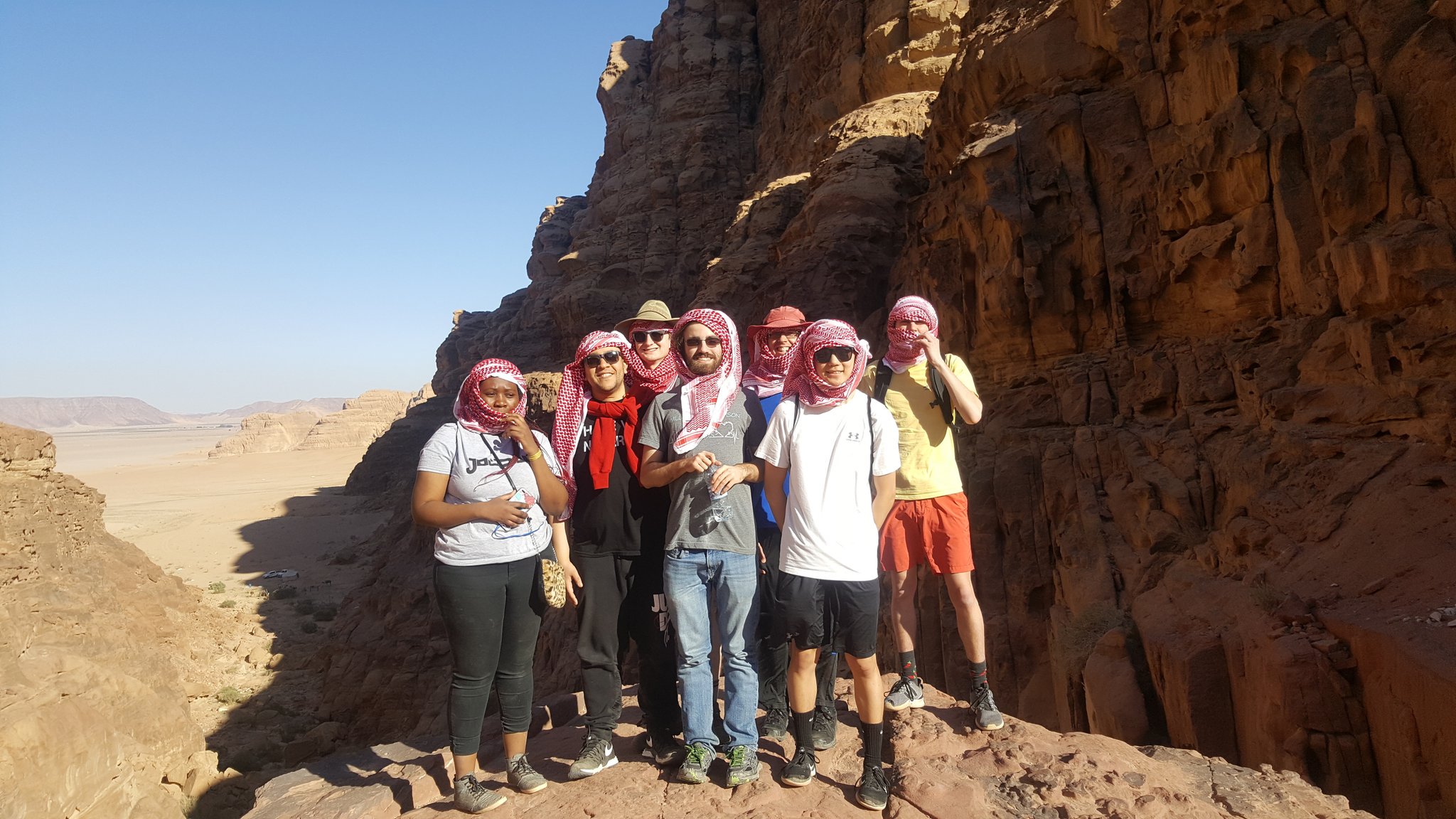 In addition to learning dynamic programming problem-solving strategies at Princess Sumaya University for Technology, the five Nebraska students also visited local world heritage sites and participated in cultural workshops. (Photo from Tareq Daher)
