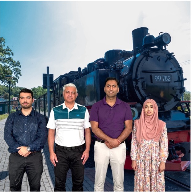 A Nebraska Engineering research team - (from left) M. Umer Farooq, Aemal Khattak, Naveed Aman and Moomal Bukhari - are part of a consortium seeking to use AI to improve rail crossing safety.