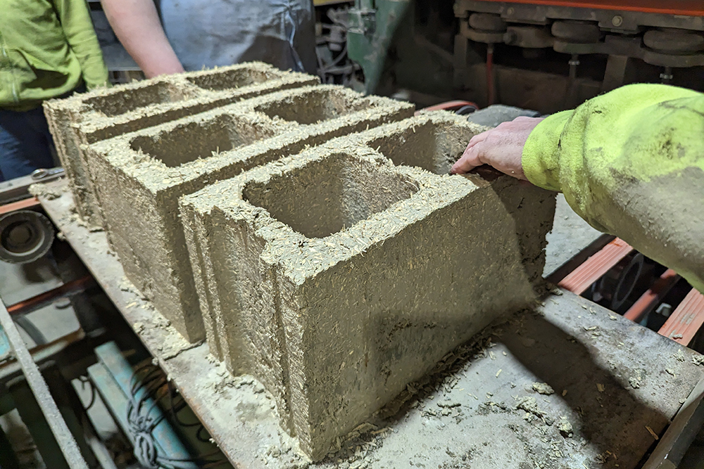 Marc Maguire and his research team poured 500 cinder blocks recently using a new, plant-based mixture featuring the core of hemp plants. 