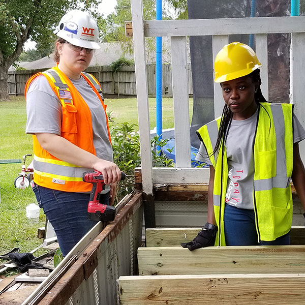 Terri Norton, associate professor of construction engineering, led a group of students from The Durham School to Houston to help with the recovery efforts after Hurricane Harvey.