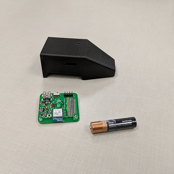 A team of electrical and computer engineering senior design capstone students designed an insole to monitor foot temperature in diabetes patients. The box that houses the control system and PCB sits atop the foot and is slightly longer than a AAA battery.