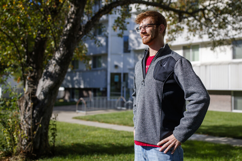 Junior mechanical engineering major Jon Haag is one of the founding students of the Collegiate Recovery Community, a new campus organization that supports students in their path to sobriety. (Craig Chandler / University Communication)