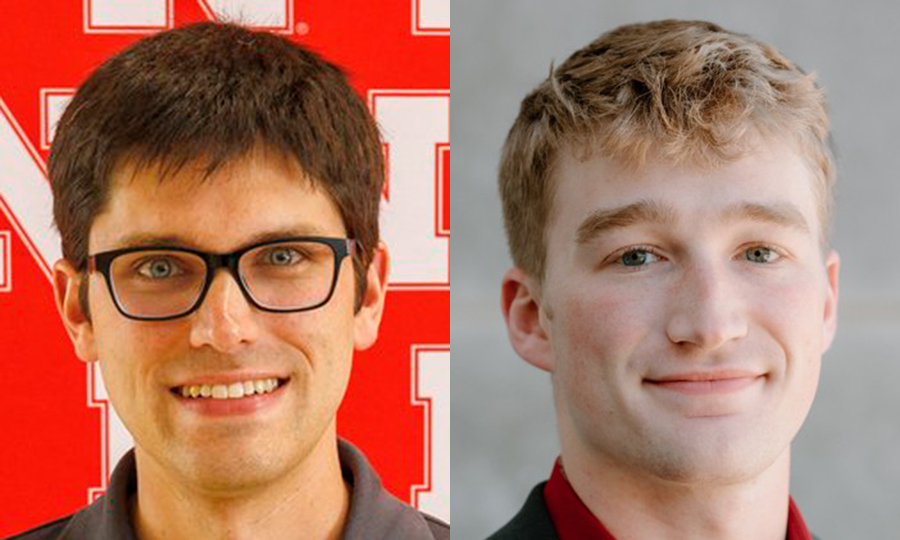 Andrew Donesky (left), graduate student in biological engineering, and Mark Nusterer, senior majoring in chemical engineering.
