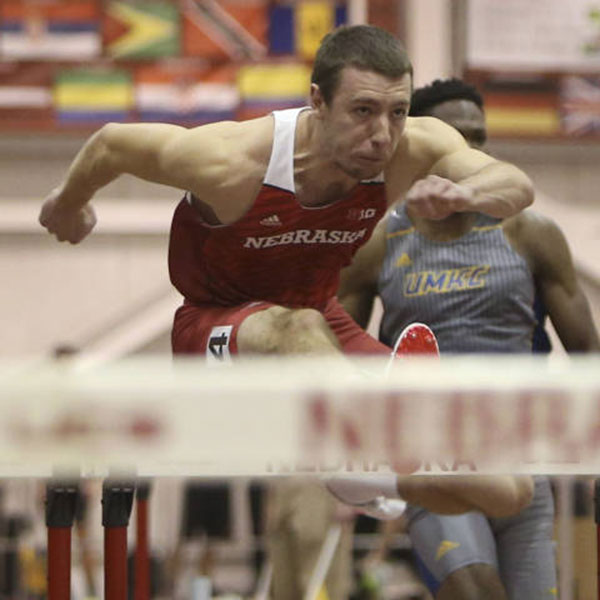 Andy Neal, a mechanical engineering major, is on the UNL track team and has indoor times in the 60-meter hurdles and 400-meter dash that are among the best in the nation.