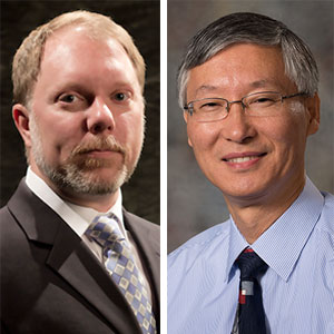 Mark Riley (left), department head and professor of biological systems engineering, and Tian Zhang, professor of civil engineering, are among the eight UNL faculty who have been named fellows of the American Association for the Advancement of Science.