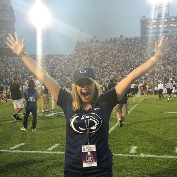 Scarlett Miller, who has both bachelor's and master's degrees in industrial engineering from Nebraska, is an associate professor of engineering design and industrial engineering at Pennsylvania State University. Recently, she was Penn State's guest football coach for a home game against Appalachian State.