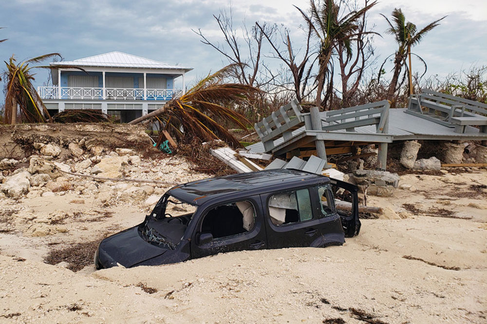 Some structures remained standing amid the devastation caused by Hurricane Dorian when it hit the Bahamas in early September. Nebraska engineering professor Richard L. Wood recently visited the islands to gather data to help understand why. Photo taken at Golden Grove, East Grand Bahama.
