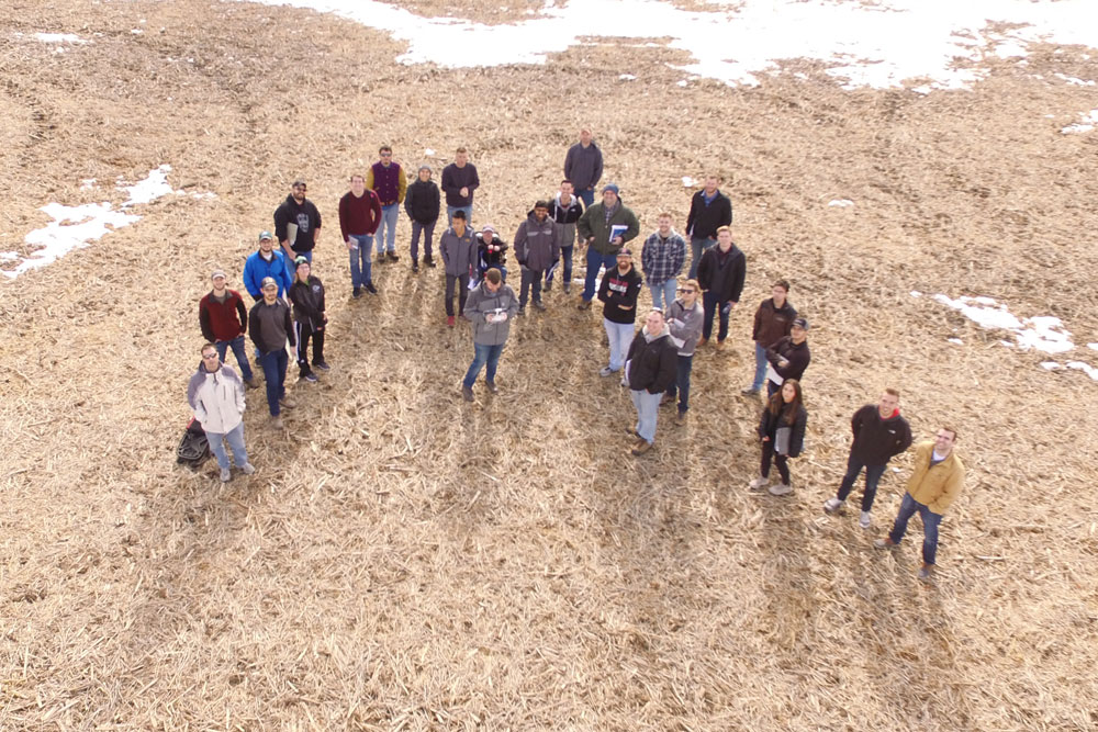 An aerial view of the Senior Design course.