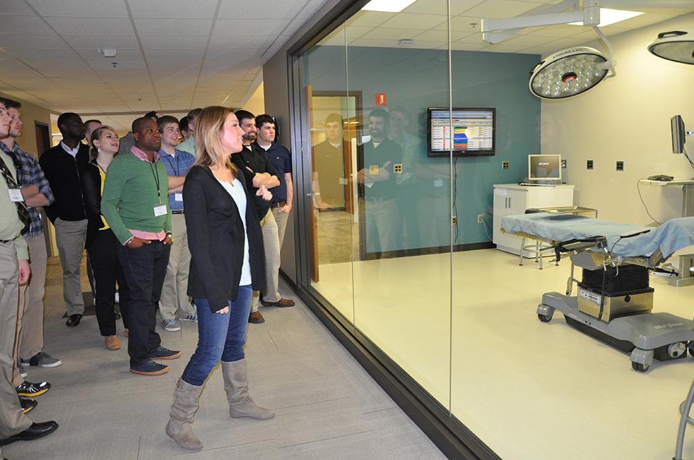 A group of students touring the Truman Medical Center.