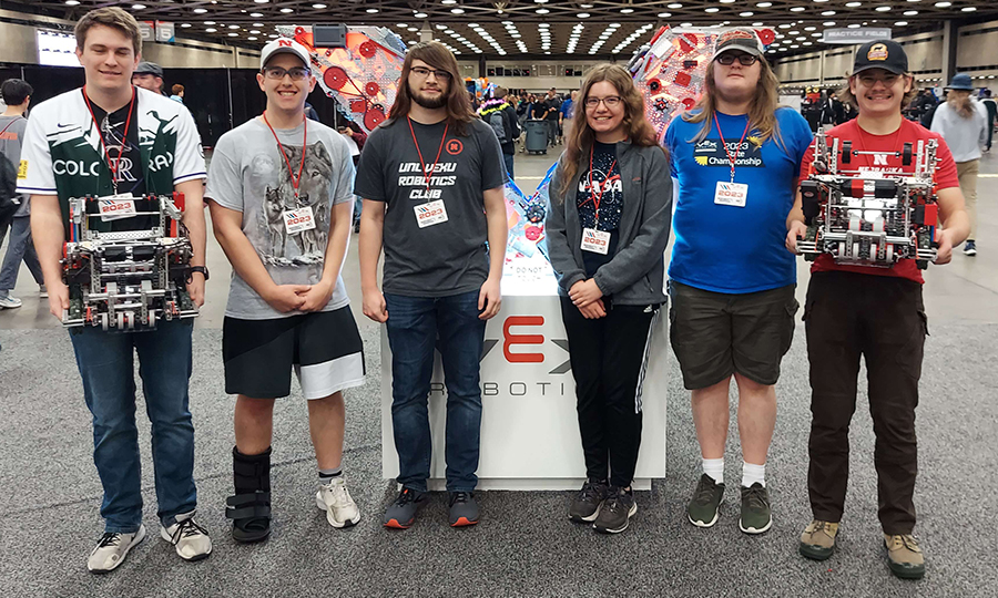 The Nebraska VEXU team competed at the VEXU World Championships in Dallas, Texas, this past April, winning two of its nine rounds of competition.