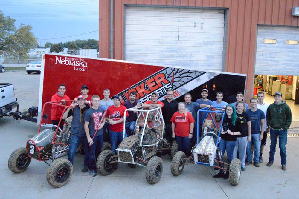 The Nebraska Engineering Baja SAE team entered three cars in the Oct. 1 Midnight Mayhem event in Louisville, Kentucky, and earned five top-10 finishes in four catergories.
