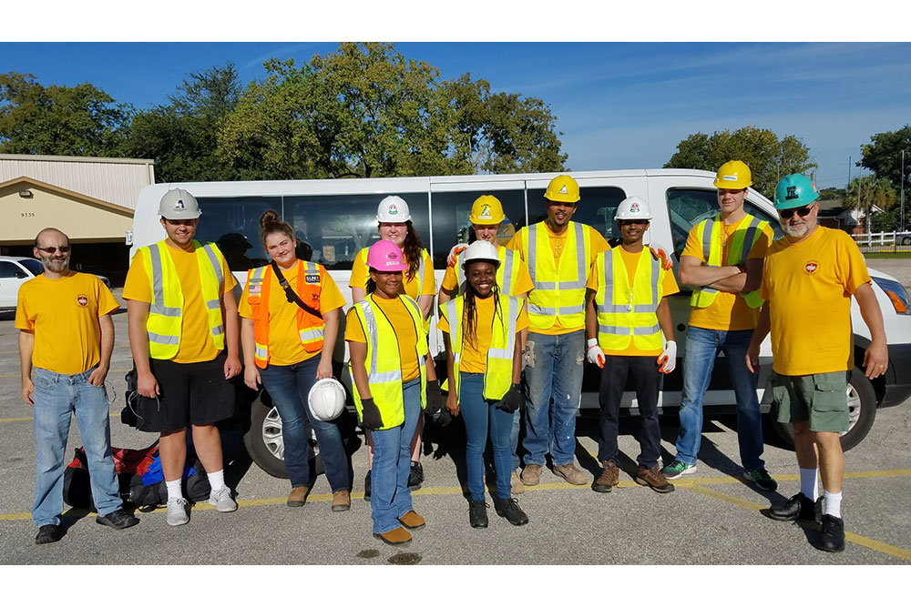 Terri Norton (front left) and a group of students from The Durham School went to Houston to help with the recovery efforts after Hurricane Harvey.