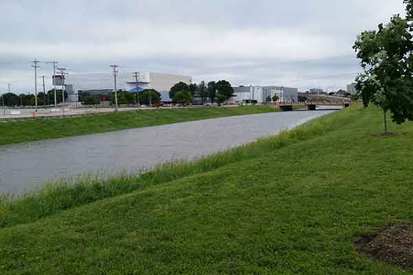 Antelope Creek, which runs along the west side of the Devaney Sports Center, was at near flood stage for a second time this spring after heavy rains in early June.