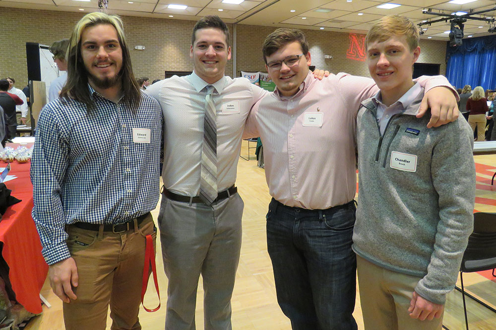 Team Sweet Tooth (from left) -- Edward Sierra-Lee, Jaden Schovanec, Lukas Fields and Chandler Brock -- competed at the Edible Vehicle competition on Dec. 5 at the Nebraska East Campus Union.