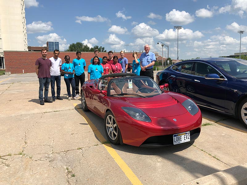2019: Students check out an electric vehicle at the Young Nebraska Scientists Camp.