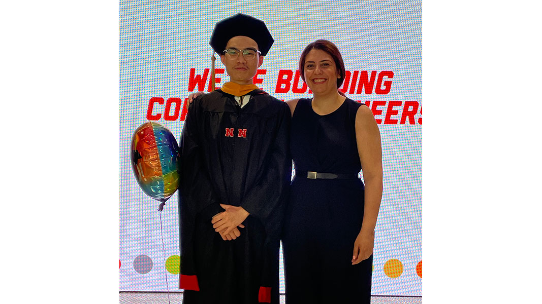 Tung and Dr. Bavarian at his graduation.
