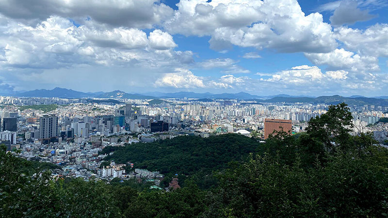 While studying abroad in Seoul, South Korea, senior Kelsey Eihausen captured the cityscape from the park near the North Seoul Tower.