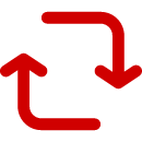 Icon of 2 arrows in a square shape