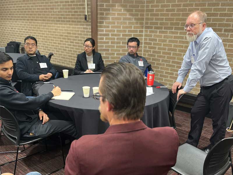 Mark Riley, Ph.D., associate dean for research, presided over  a brainstorming session where thought leaders gathered to talk about resources needed for space agriculture to succeeed.