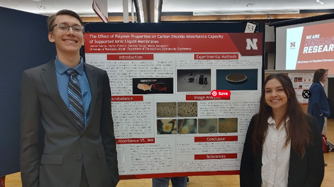 Jarod and Taylor at the UNL Research Symposium with their poster.