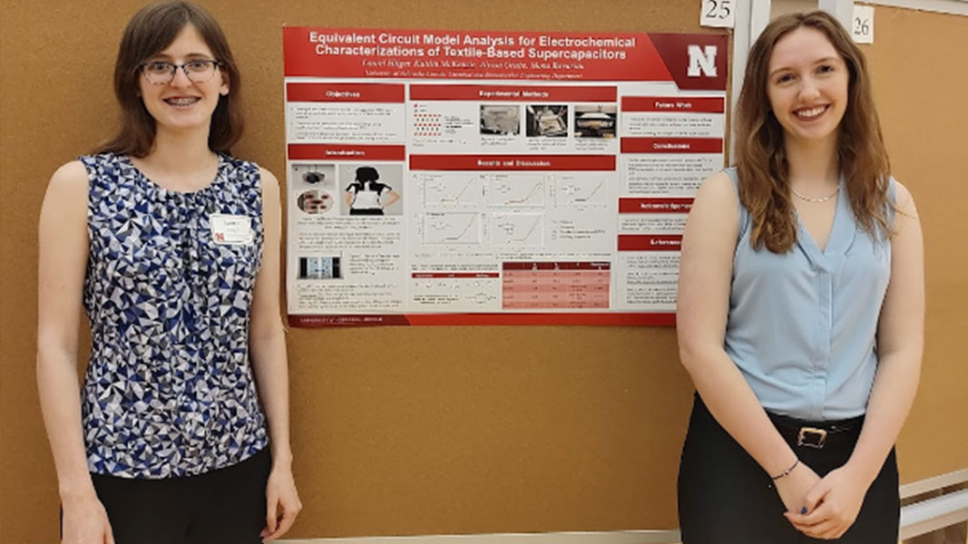 Kate and Laurel at the UNL Research Symposium with their poster.